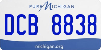 MI license plate DCB8838