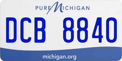 MI license plate DCB8840