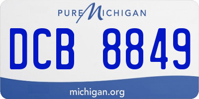 MI license plate DCB8849