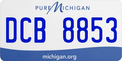MI license plate DCB8853