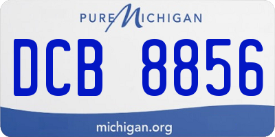 MI license plate DCB8856