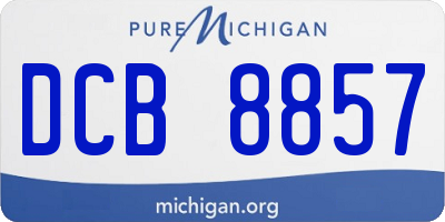 MI license plate DCB8857