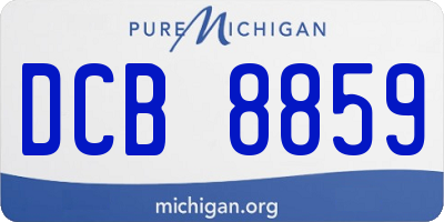 MI license plate DCB8859