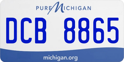 MI license plate DCB8865