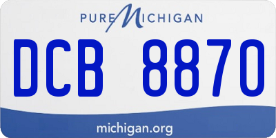 MI license plate DCB8870