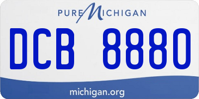 MI license plate DCB8880