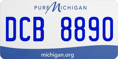 MI license plate DCB8890