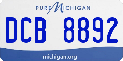 MI license plate DCB8892