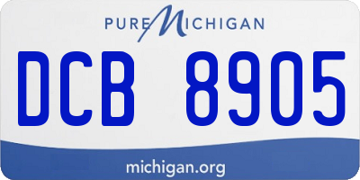 MI license plate DCB8905