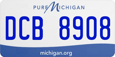 MI license plate DCB8908