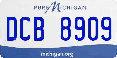 MI license plate DCB8909