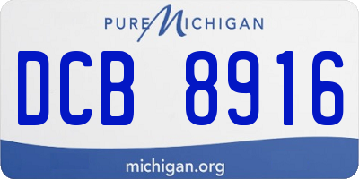 MI license plate DCB8916