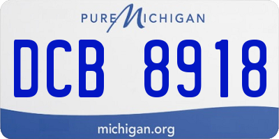 MI license plate DCB8918