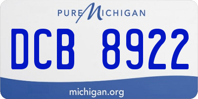 MI license plate DCB8922