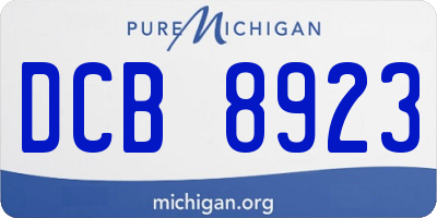 MI license plate DCB8923
