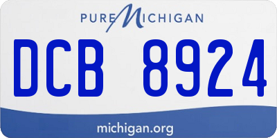 MI license plate DCB8924