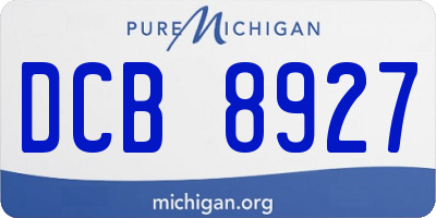 MI license plate DCB8927