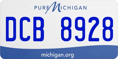 MI license plate DCB8928