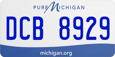 MI license plate DCB8929