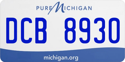 MI license plate DCB8930