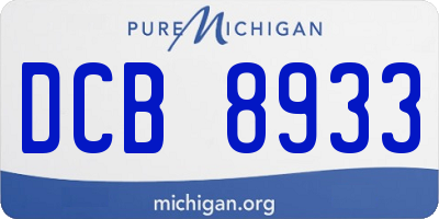 MI license plate DCB8933