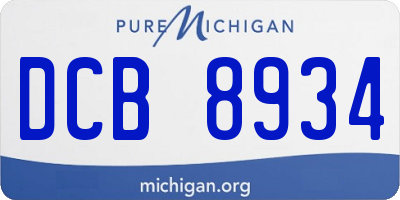 MI license plate DCB8934
