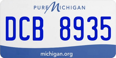 MI license plate DCB8935
