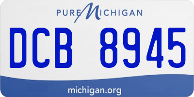 MI license plate DCB8945