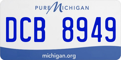 MI license plate DCB8949