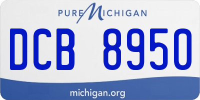 MI license plate DCB8950