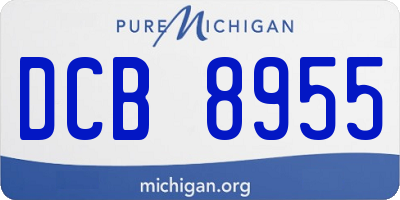 MI license plate DCB8955