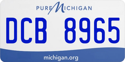 MI license plate DCB8965
