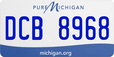 MI license plate DCB8968