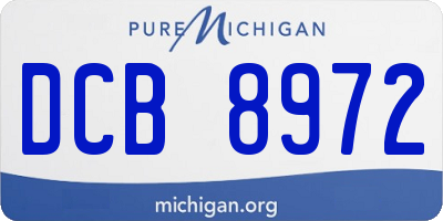 MI license plate DCB8972