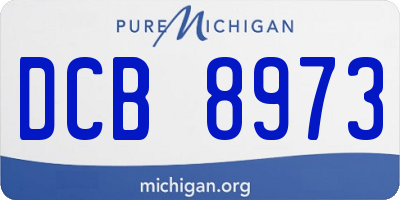 MI license plate DCB8973