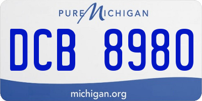 MI license plate DCB8980