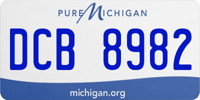 MI license plate DCB8982