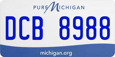 MI license plate DCB8988