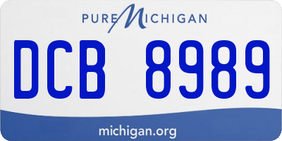 MI license plate DCB8989