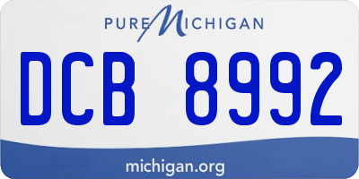 MI license plate DCB8992