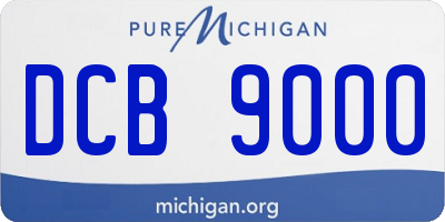 MI license plate DCB9000