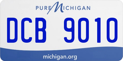 MI license plate DCB9010