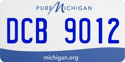 MI license plate DCB9012