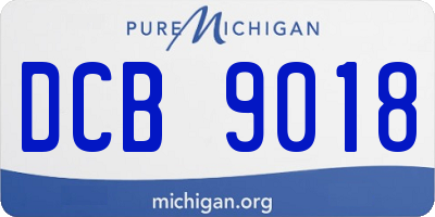 MI license plate DCB9018
