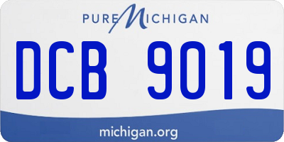 MI license plate DCB9019