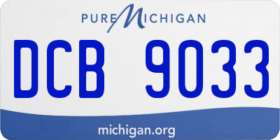 MI license plate DCB9033