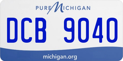 MI license plate DCB9040