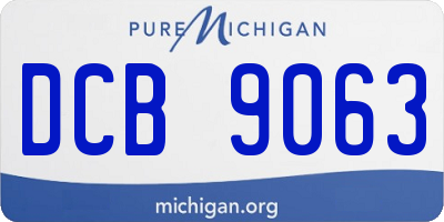 MI license plate DCB9063
