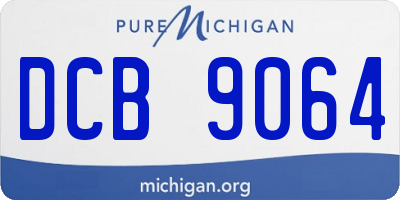 MI license plate DCB9064