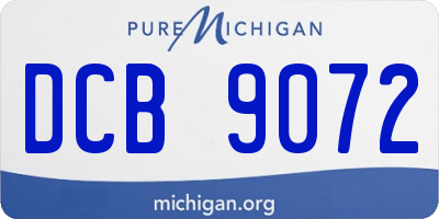 MI license plate DCB9072